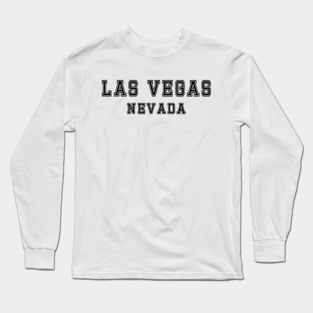 Plain Black Logo Las Vegas Nevada Long Sleeve T-Shirt by vintagetrends